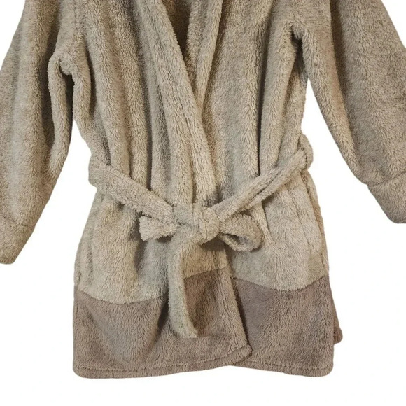 Daydream By Berkshire Homes Hooded Teddy Robe Gray Long Sleeve Size Large/XL - Picture 6 of 9